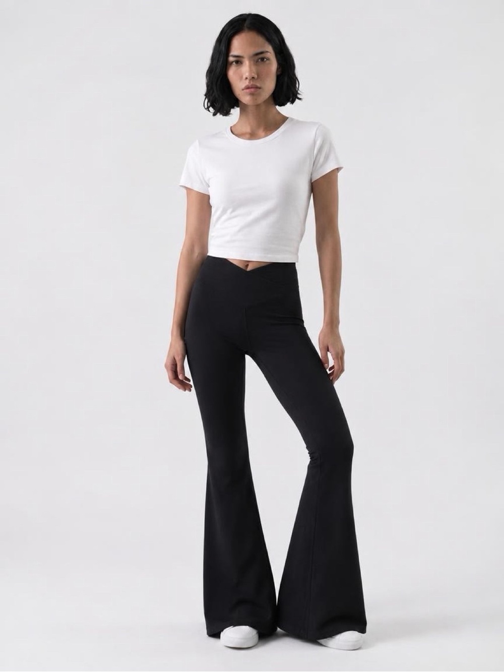Aeries High-Rise Black Women's Crossover Flare Yoga Pants